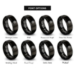 font options for inside engraving on black calibration cube rings