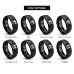 font options for inside engraving on black calico cat icon rings