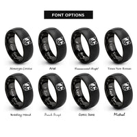 font options for inside engraving on black calico cat icon rings