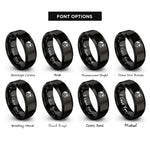 font options for inside engraving on black calico cat icon rings