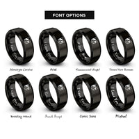 font options for inside engraving on black calico cat icon rings