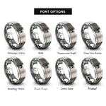 font options for inside engraving on grey calico cat icon rings