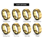 font options for inside engraving on black & gold california rings