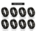 font options for inside engraving on black california rings