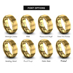 font options for inside engraving on gold california rings