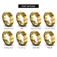 font options for inside engraving on gold california rings