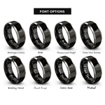 font options for inside engraving on black & gray caliper rings