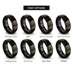 font options for inside engraving on gunmetal & black caliper rings