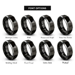 font options for inside engraving on black & grey calipers rings