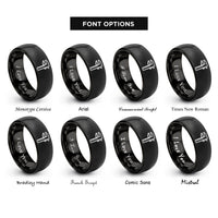font options for inside engraving on black calipers rings