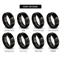 font options for inside engraving on black calipers rings