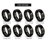 font options for inside engraving on black calipers rings