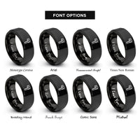 font options for inside engraving on black calipers rings