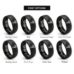 font options for inside engraving on black calipers rings