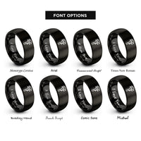 font options for inside engraving on black calipers rings