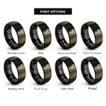 font options for inside engraving on gunmetal & black calipers rings