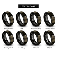 font options for inside engraving on gunmetal & black calipers rings