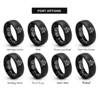 font options for inside engraving on black calvary crosses rings