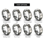 font options for inside engraving on silver camera aperture rings