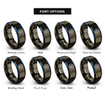 font options for inside engraving on gunmetal & blue camera aperture rings