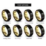 font options for inside engraving on black & gold camera rings