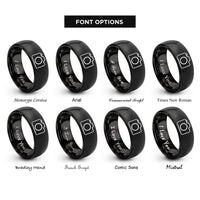 font options for inside engraving on black camera rings