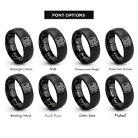 font options for inside engraving on black camera dslr rings