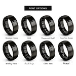 font options for inside engraving on black camera dslr rings