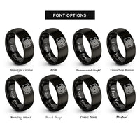 font options for inside engraving on black camera dslr rings