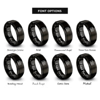 font options for inside engraving on black camera dslr rings