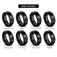font options for inside engraving on black camera dslr rings