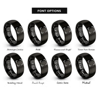 font options for inside engraving on black camera focus brackets rings