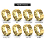 font options for inside engraving on gold camera rings