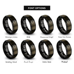 font options for inside engraving on gunmetal & black camera rings