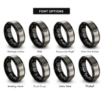 font options for inside engraving on black & grey camera lens rings