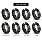 font options for inside engraving on black & silver camera lens rings