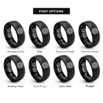 font options for inside engraving on black camera lens rings