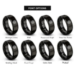 font options for inside engraving on black camera lens rings