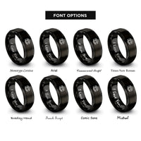 font options for inside engraving on black camera lens rings