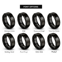 font options for inside engraving on black camera lens rings