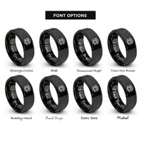 font options for inside engraving on black camera lens rings