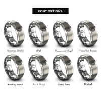 font options for inside engraving on grey camera lens rings
