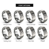 font options for inside engraving on silver camera lens rings
