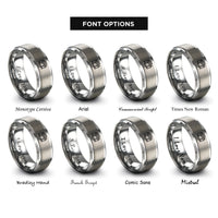 font options for inside engraving on grey camera lens rings
