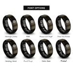 font options for inside engraving on gunmetal & black camera lens rings