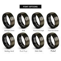 font options for inside engraving on gunmetal & black camera lens rings