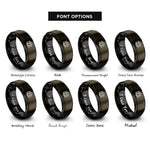 font options for inside engraving on gunmetal & black camera lens rings