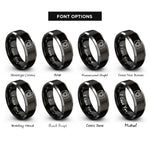 font options for inside engraving on black & silver camera mirrorless rings