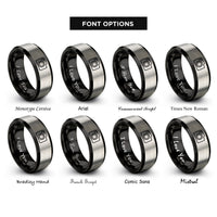 font options for inside engraving on black & grey camera mirrorless rings