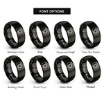font options for inside engraving on black camera mirrorless rings